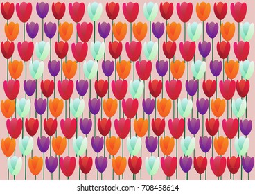 Concept and idea abstract tulip flower background. Flat object flower background. vector EPS10