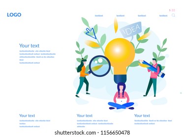Concept idea for application development, interface building process, building for web page, learn to think, banner, social media. learning process, brain process, creativity, innovation