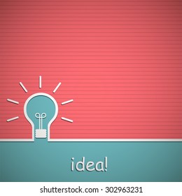 The concept of idea. Background with  light bulb. Vector illustration