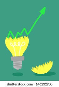 concept of idea bulb.concept business graph. Vector illustration.