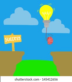 concept of idea bulb.Concept of success.Vector illustration.