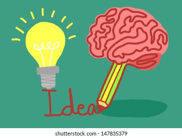 concept of idea bulb.make idea. Vector illustration.
