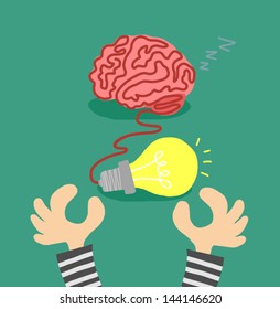 concept of idea bulb.Vector illustration.
