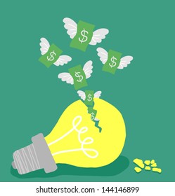 concept of idea bulb.Vector illustration.