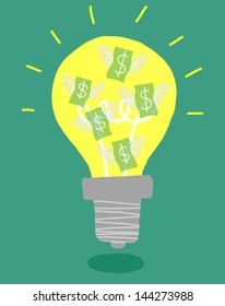 concept of idea bulb.Vector illustration.