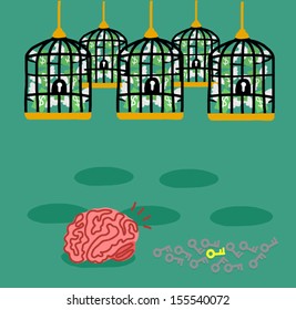 concept of idea bulb.Vector illustration.key of business success