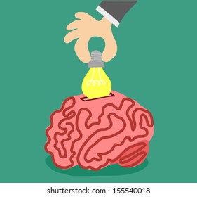 concept of idea bulb.Vector illustration.Storage ideas.
