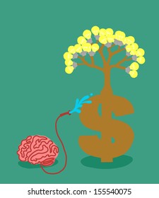 concept of idea bulb.Vector illustration.tree investment