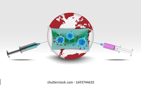 Concept and idea Corona virus type Covid-19 destroy people around the world  background. Concept and idea abstract health and medical background. Vector EPS 10
