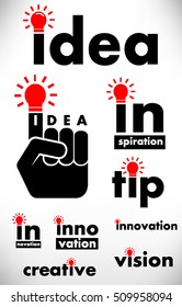 concept of idea, creative, innovation, vision with light bulb