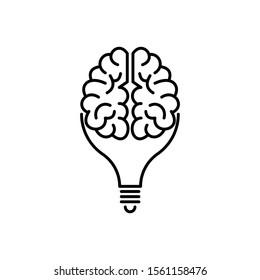Concept of idea, creativity and innovation. Outline thin line flat illustration. Isolated on white background. 