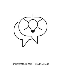 Concept of idea, creativity and innovation. Outline thin line flat illustration. Isolated on white background. 