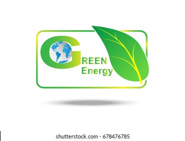Concept and idea green leaf icon label infographic. Green energy icon label. Vector EPS10