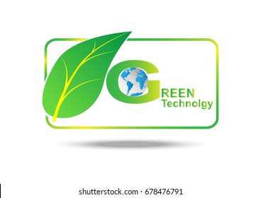 Concept and idea green leaf icon label infographic. Green technology icon label. Vector EPS10