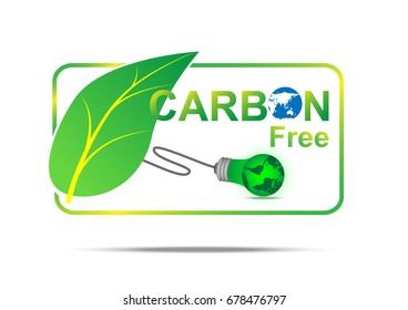 Concept and idea green leaf icon label infographic with color lamp. Vector EPS10