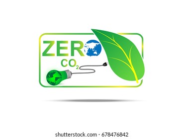 Concept and idea green leaf icon label infographic with color lamp. Vector EPS10