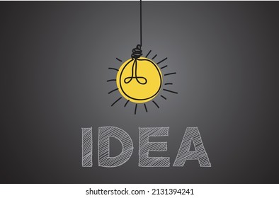 Concept of idea , handwritten on the blackboard, Vector design,  illustration image.