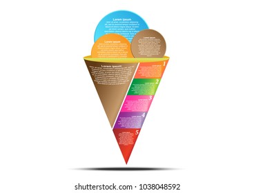 Concept and idea ice cream cone infographic. Infographic template for create report and presentation. Vector EPS10