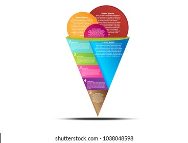 Concept and idea ice cream cone infographic. Infographic template for create report and presentation. Vector EPS10