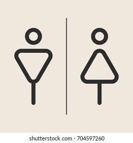 Concept and idea icon of toilet. Stroke vector logo, web graphics. Isolated background. Vector illustration.