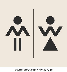 Concept and idea icon of toilet. Stroke vector logo, web graphics. Isolated background. Vector illustration.