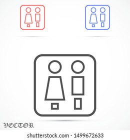 Concept and idea icon of toilet. Concept and idea icon vector logo, web graphics.Concept and idea icon. Man and woman icon vector illustration. stock  