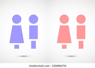 Concept and idea icon of toilet. Concept and idea icon vector logo, web graphics.Concept and idea icon. Man and woman icon vector illustration. stock