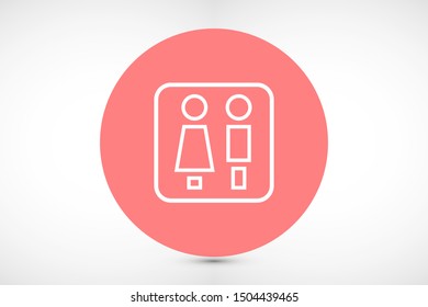 Concept and idea icon of toilet. Concept and idea icon vector logo, web graphics.Concept and idea icon. Man and woman icon vector illustration. stock
