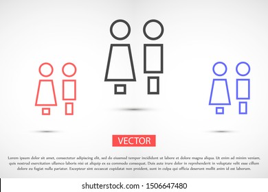 Concept and idea icon of toilet. Concept and idea icon vector logo, web graphics.Concept and idea icon. Man and woman icon vector illustration. stock