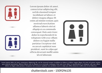 Concept and idea icon of toilet. Concept and idea icon vector logo, web graphics.Concept and idea icon. Man and woman icon vector illustration. stock