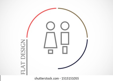 Concept and idea icon of toilet. Concept and idea icon vector logo, web graphics.Concept and idea icon. Man and woman icon vector illustration. stock