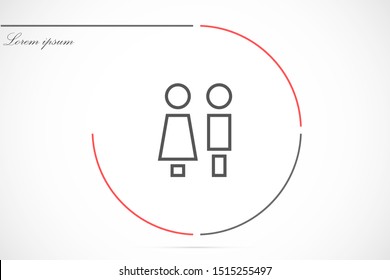 Concept and idea icon of toilet. Concept and idea icon vector logo, web graphics.Concept and idea icon. Man and woman icon vector illustration. stock