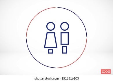 Concept and idea icon of toilet. Concept and idea icon vector logo, web graphics.Concept and idea icon. Man and woman icon vector illustration. stock