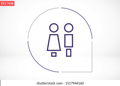 Concept and idea icon of toilet. Concept and idea icon vector logo, web graphics.Concept and idea icon. Man and woman icon vector illustration. stock