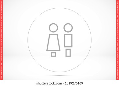 Concept and idea icon of toilet. Concept and idea icon vector logo, web graphics.Concept and idea icon. Man and woman icon vector illustration. stock