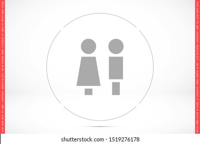 Concept and idea icon of toilet. Concept and idea icon vector logo, web graphics.Concept and idea icon. Man and woman icon vector illustration. stock