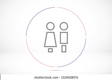 Concept and idea icon of toilet. Concept and idea icon vector logo, web graphics.Concept and idea icon. Man and woman icon vector illustration. stock
