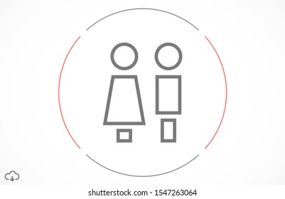 Concept and idea icon of toilet. Concept and idea icon vector logo, web graphics.Concept and idea icon. Man and woman icon vector illustration. stock