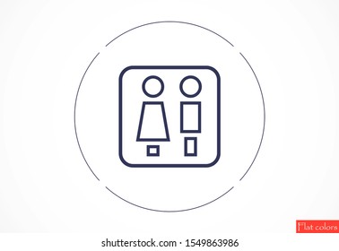 Concept and idea icon of toilet. Concept and idea icon vector logo, web graphics.Concept and idea icon. Man and woman icon vector illustration. stock
