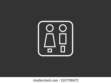 Concept and idea icon of toilet. Concept and idea icon vector logo, web graphics.Concept and idea icon. Man and woman icon vector illustration. stock