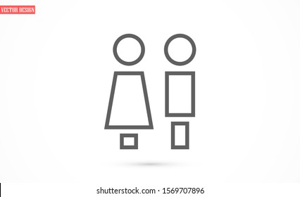 Concept and idea icon of toilet. Concept and idea icon vector logo, web graphics.Concept and idea icon. Man and woman icon vector illustration. stock