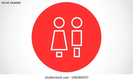 Concept and idea icon of toilet. Concept and idea icon vector logo, web graphics.Concept and idea icon. Man and woman icon vector illustration. stock  