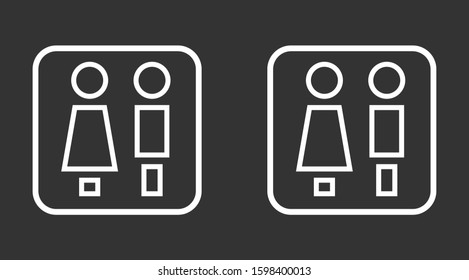 Concept and idea icon of toilet. Concept and idea icon vector logo, web graphics.Concept and idea icon. Man and woman icon vector illustration. stock