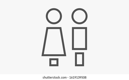 Concept and idea icon of toilet. Concept and idea icon vector logo, web graphics.Concept and idea icon. Man and woman icon vector illustration. stock