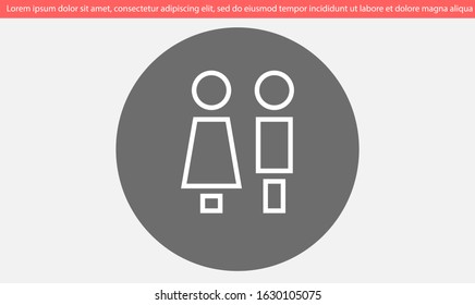 Concept and idea icon of toilet. Concept and idea icon vector logo, web graphics.Concept and idea icon. Man and woman icon vector illustration. stock