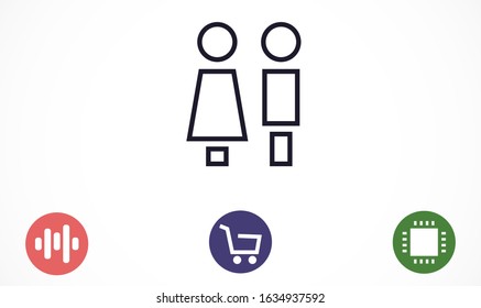 Concept and idea icon of toilet. Concept and idea icon vector logo, web graphics.Concept and idea icon. Man and woman icon vector illustration. stock