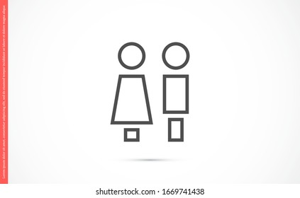 Concept and idea icon of toilet. Concept and idea icon vector logo, web graphics.Concept and idea icon. Man and woman icon vector illustration. stock