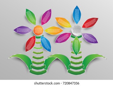 Concept and idea infographic template with flower shape. Vector EPS10