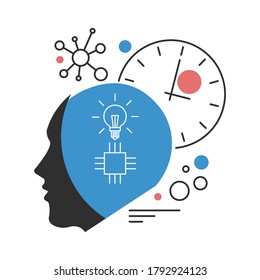 Concept of idea, innovation and creative ideas. Flat style illustration.