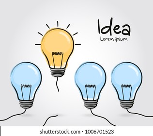 Concept of idea and innovation. Doodle hand drawn sign. Vector.